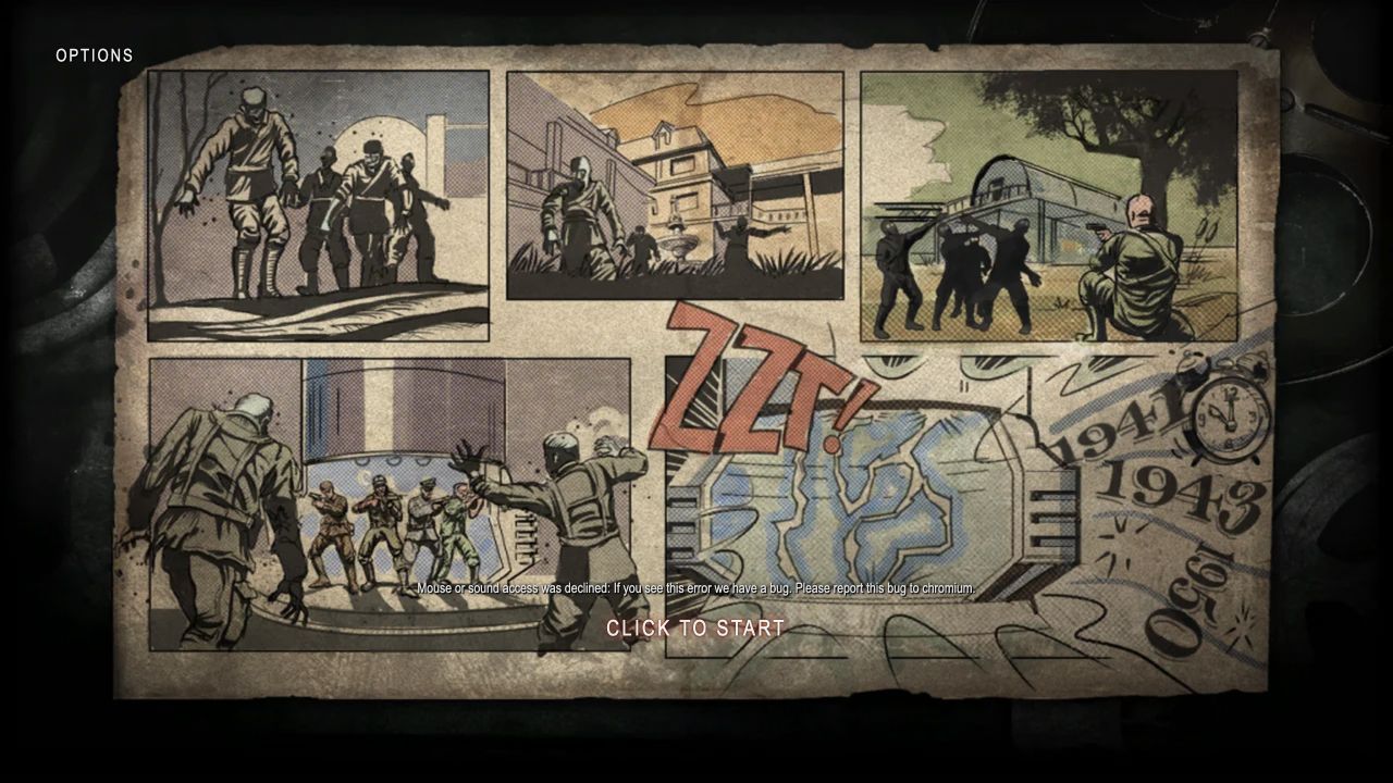 Actual Kino startup screen with the input/audio activation error